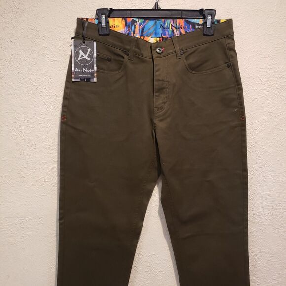 NWT AU NOIR Men’s Pants  Size 30 Dark Green sophisticated Offce Pants - Picture 3 of 9